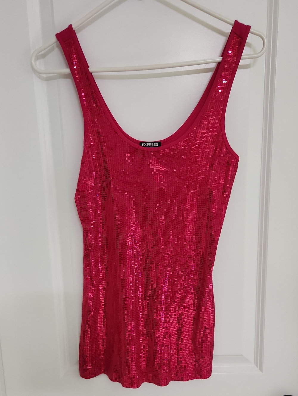Express Pink Sequin Tank Top